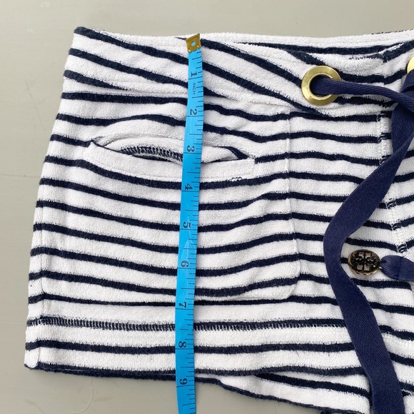 Tory Burch Pull On Stripe Terry Cloth Shorts - Picture 4 of 6
